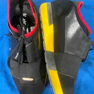 Black, Yellow, Red Balenciaga Trainer Sneakers Size 38